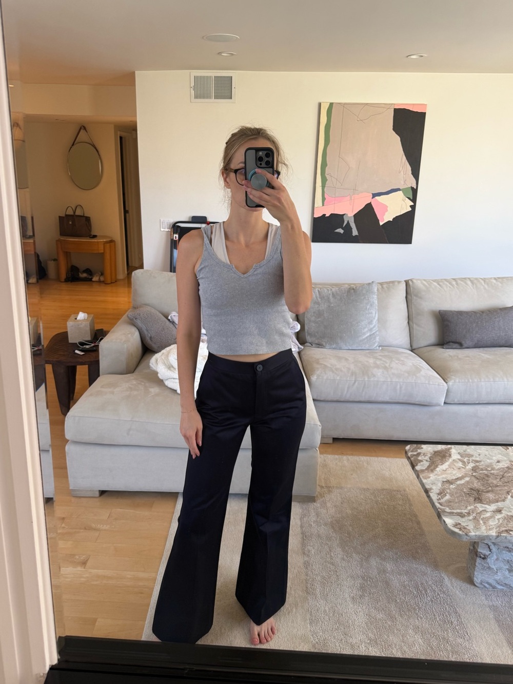 Navy Flared Trousers Massimo Dutti limited edition